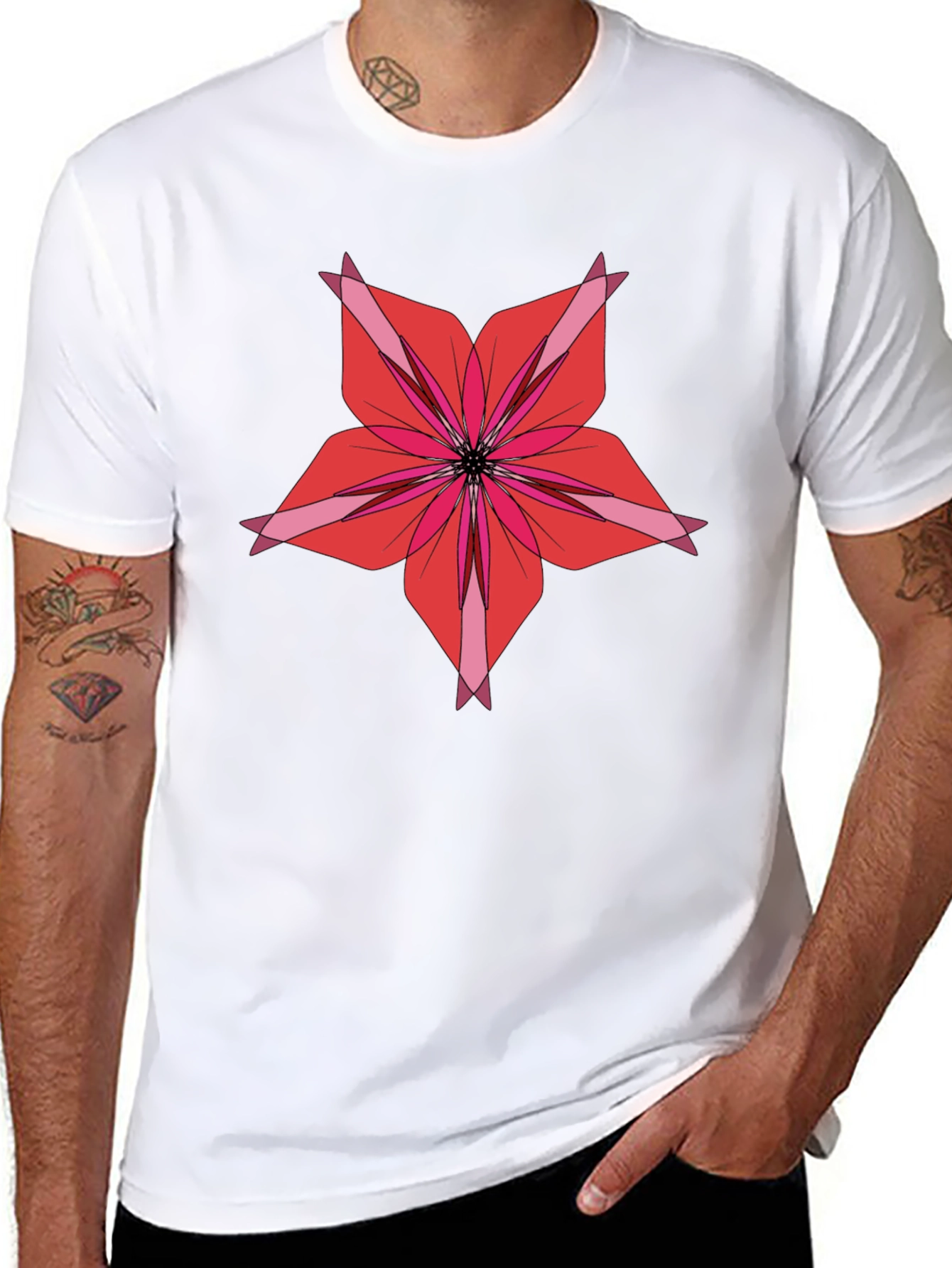 Floral Graphic Print Black T-Shirt