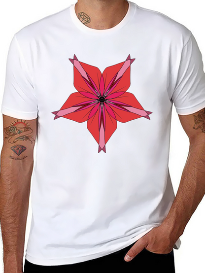 Floral Graphic Print Black T-Shirt