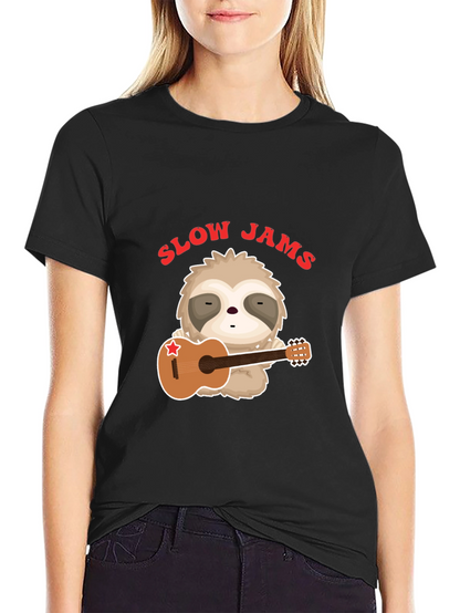 Slow Jams Sloth Graphic T-Shirt - Music Lover Tee