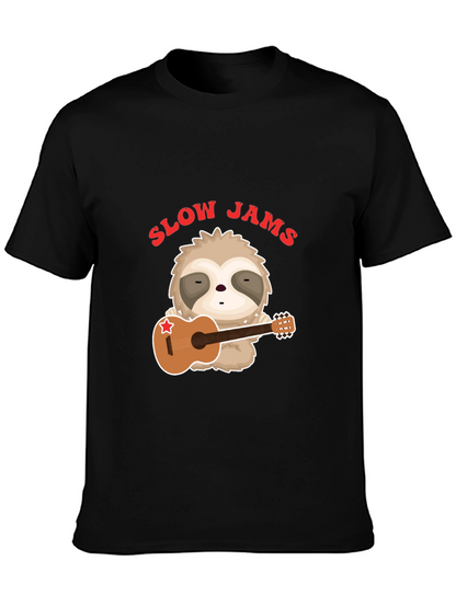 Slow Jams Sloth Graphic T-Shirt - Music Lover Tee