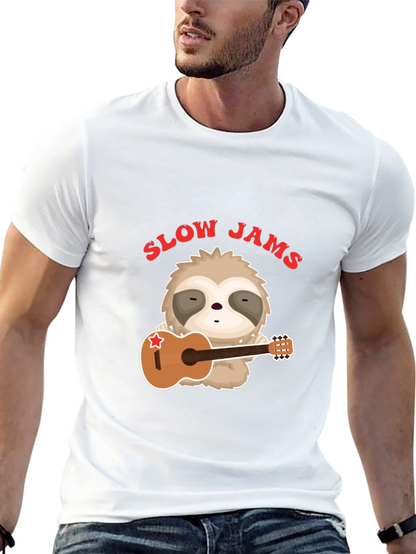 Slow Jams Sloth Graphic T-Shirt - Music Lover Tee