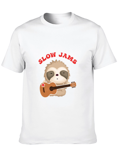 Slow Jams Sloth Graphic T-Shirt - Music Lover Tee