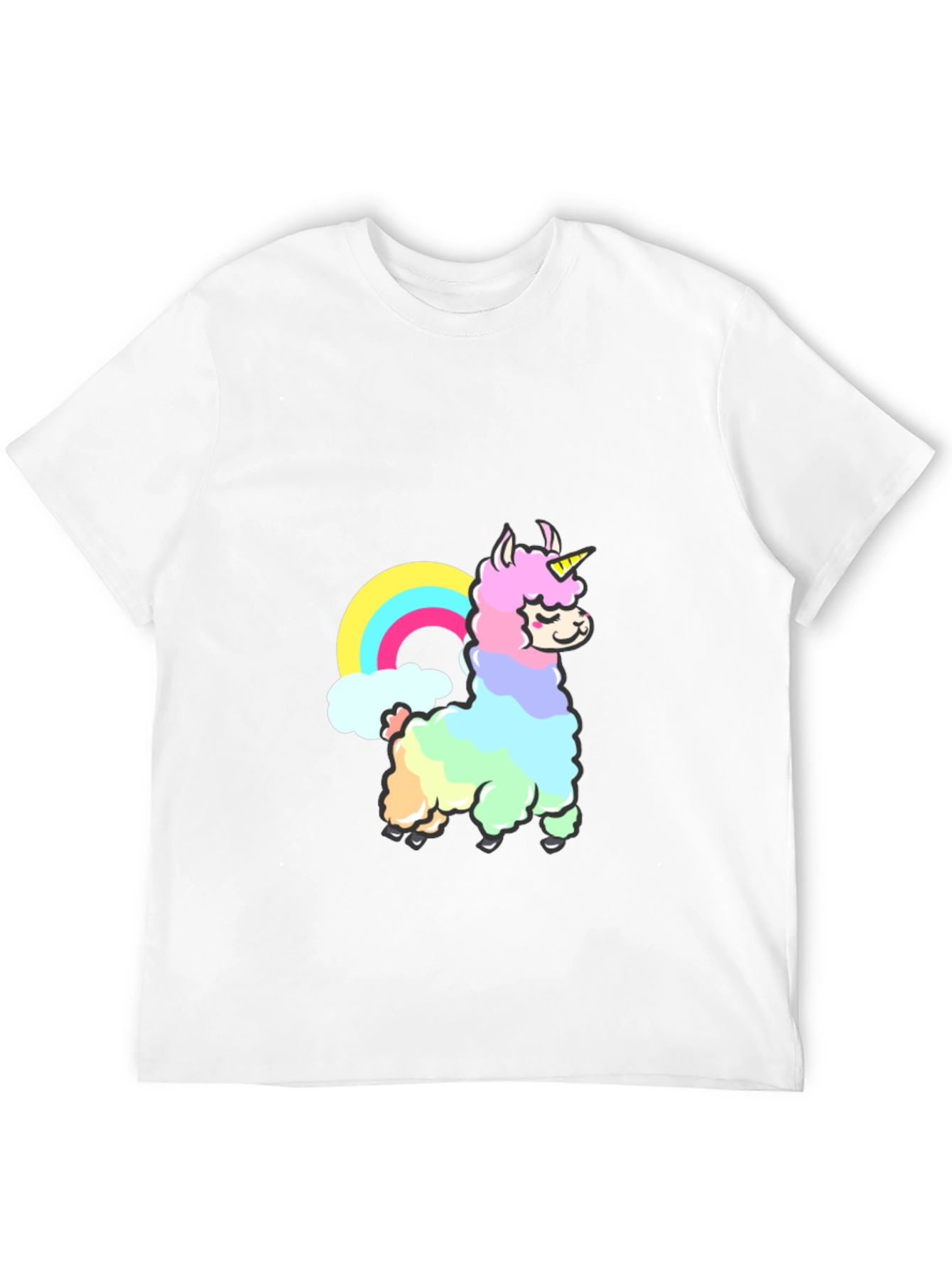 Rainbow Llama Unicorn Graphic T-Shirt