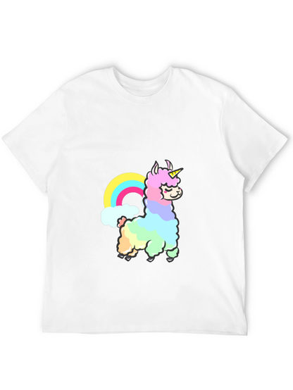 Rainbow Llama Unicorn Graphic T-Shirt