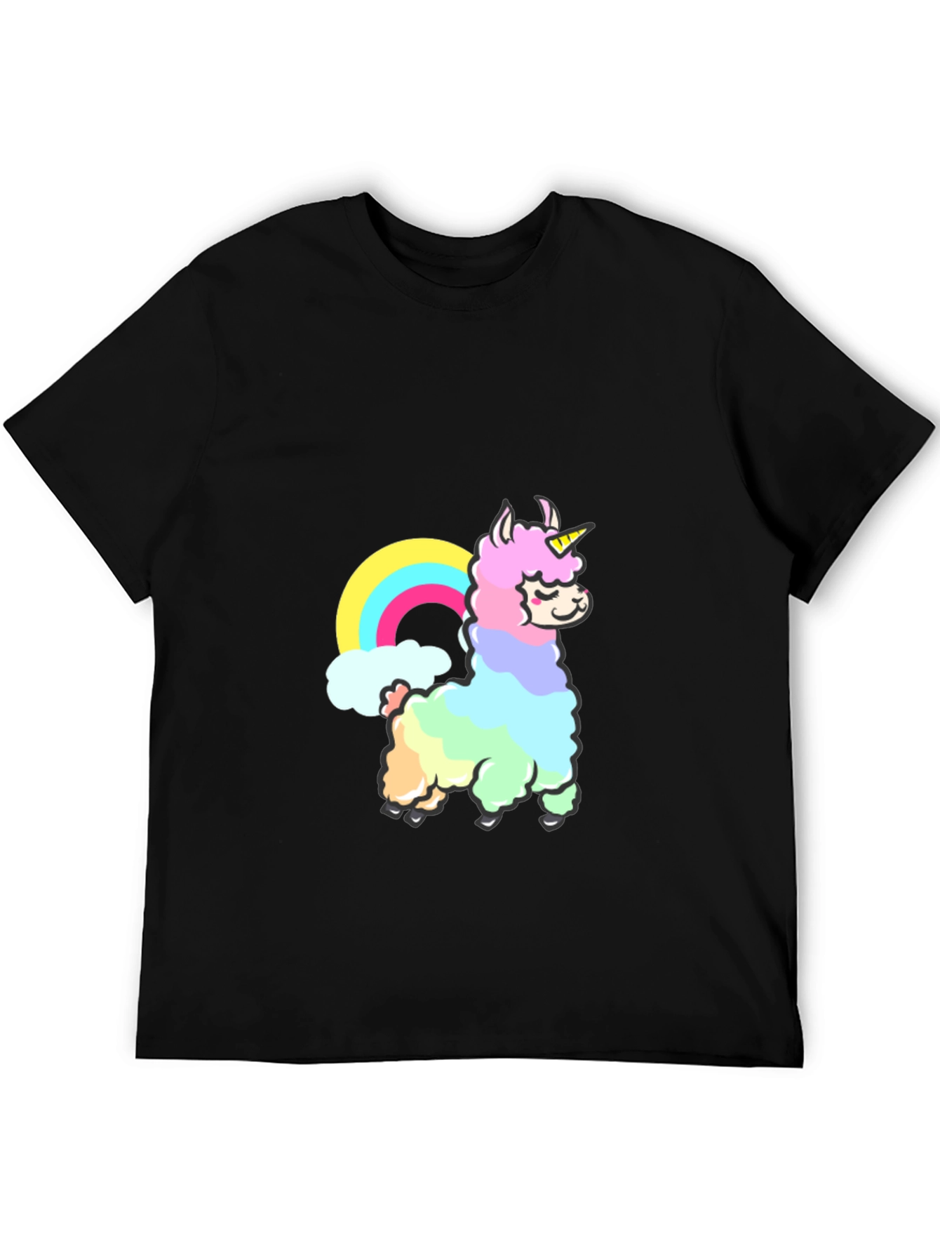 Rainbow Llama Unicorn Graphic T-Shirt