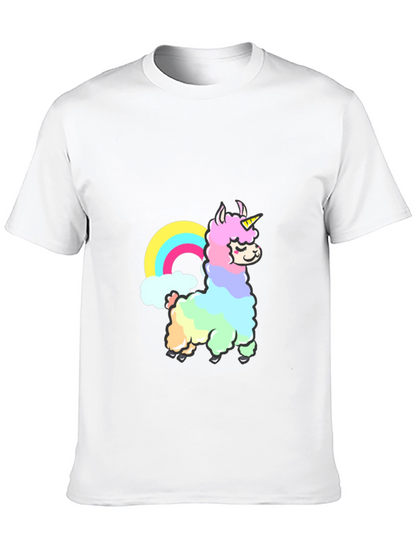 Rainbow Llama Unicorn Graphic T-Shirt