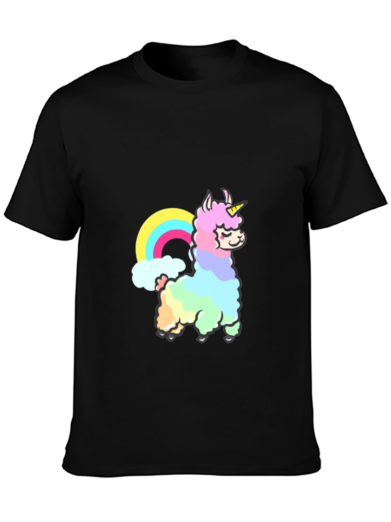 Rainbow Llama Unicorn Graphic T-Shirt