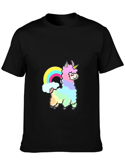 Rainbow Llama Unicorn Graphic T-Shirt