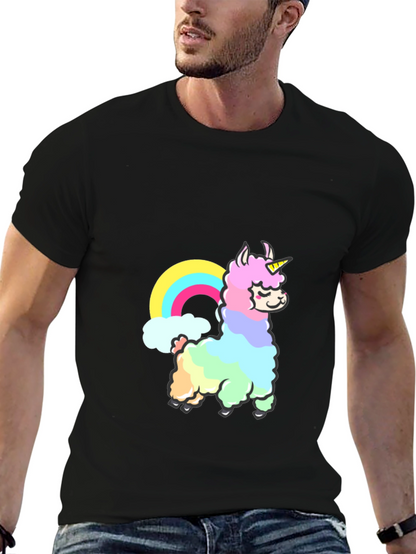 Rainbow Llama Unicorn Graphic T-Shirt