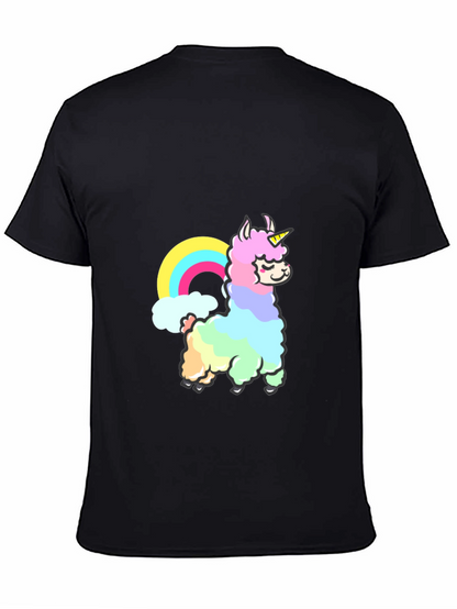 Rainbow Llama Unicorn Graphic T-Shirt