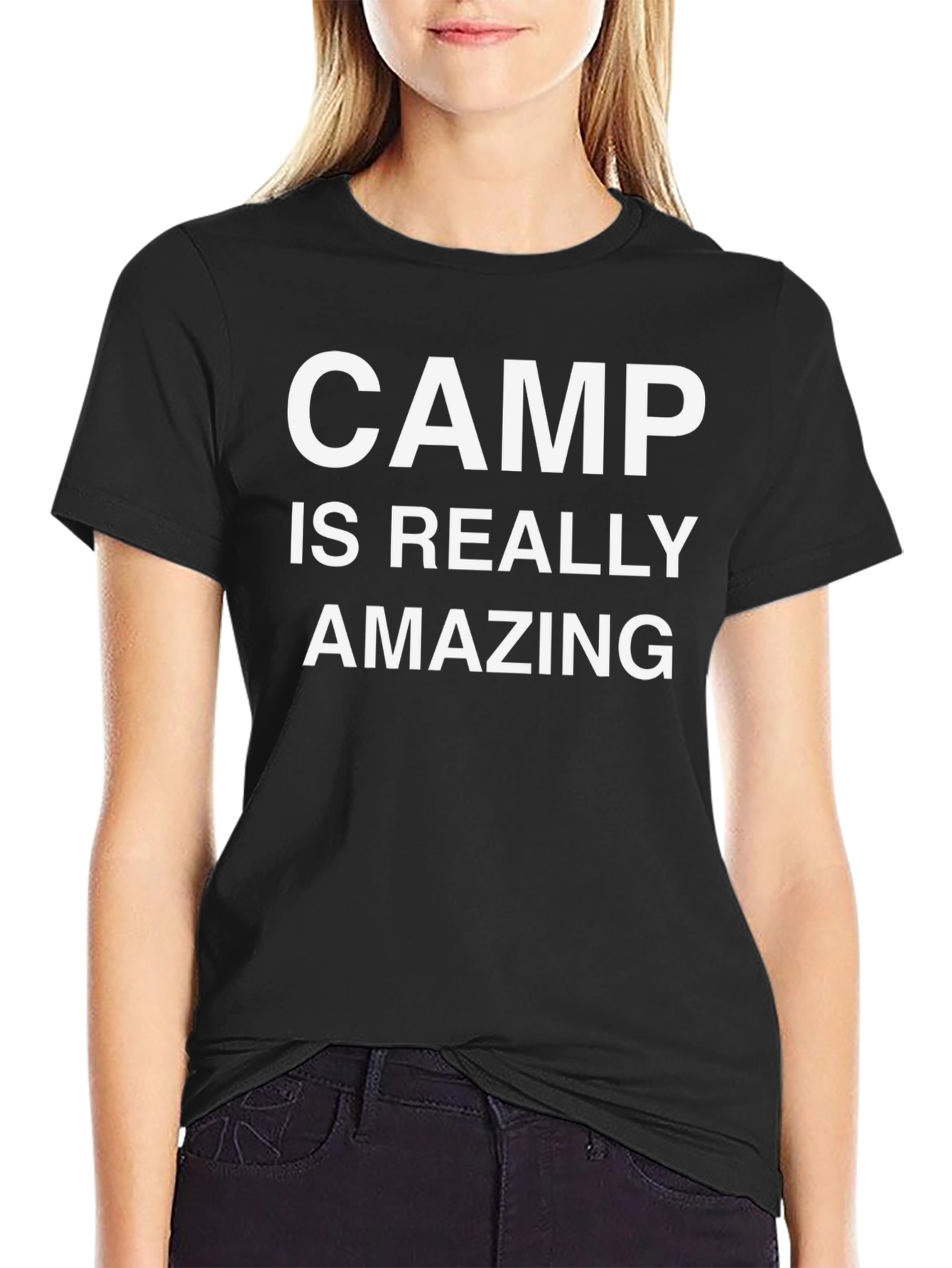 Camp Is Really Amazing Black Graphic T-Shirt