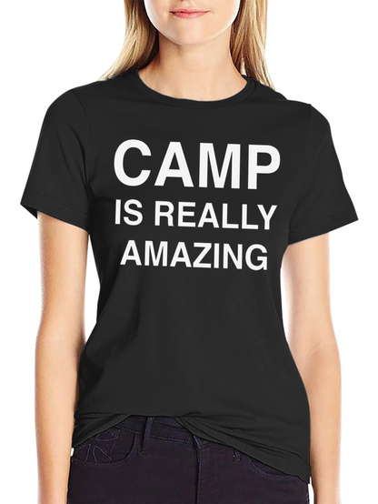 Camp Is Really Amazing Black Graphic T-Shirt