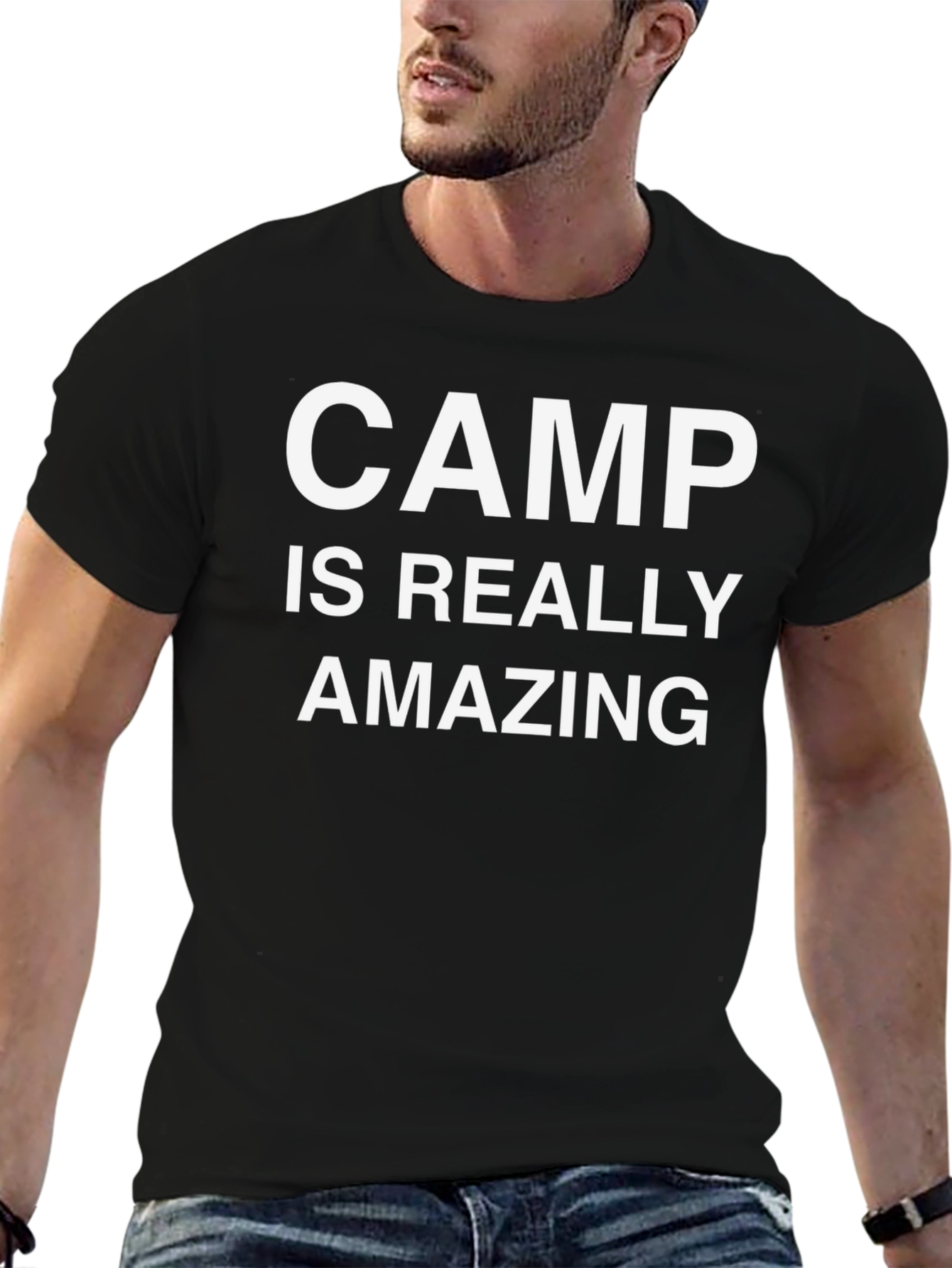 Camp Is Really Amazing Black Graphic T-Shirt