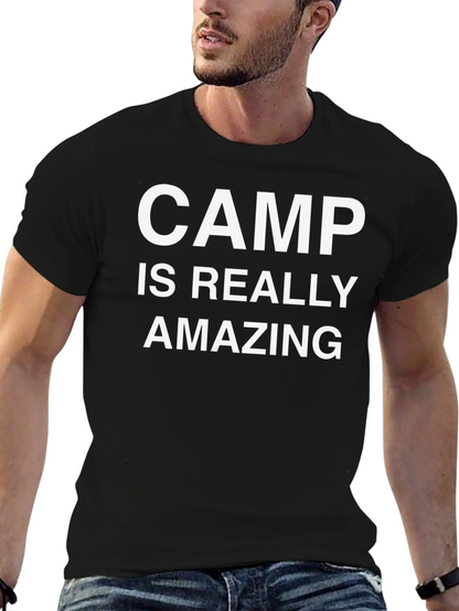 Camp Is Really Amazing Black Graphic T-Shirt