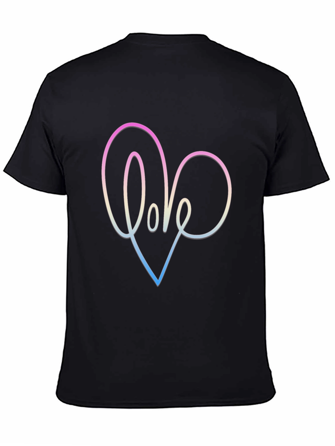 Love Heart Graphic Black T-Shirt