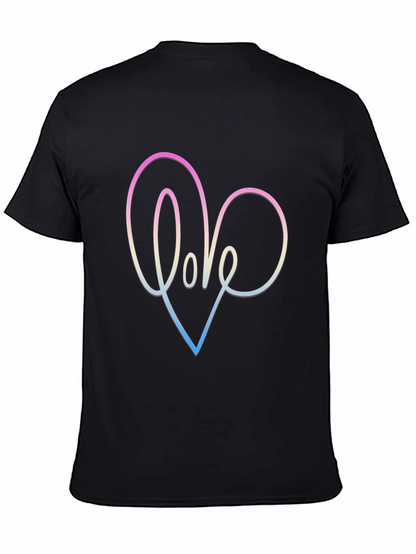 Love Heart Graphic Black T-Shirt