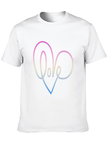 Love Heart Graphic Black T-Shirt