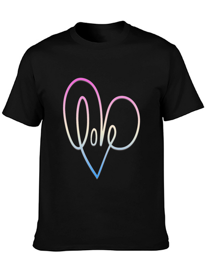 Love Heart Graphic Black T-Shirt