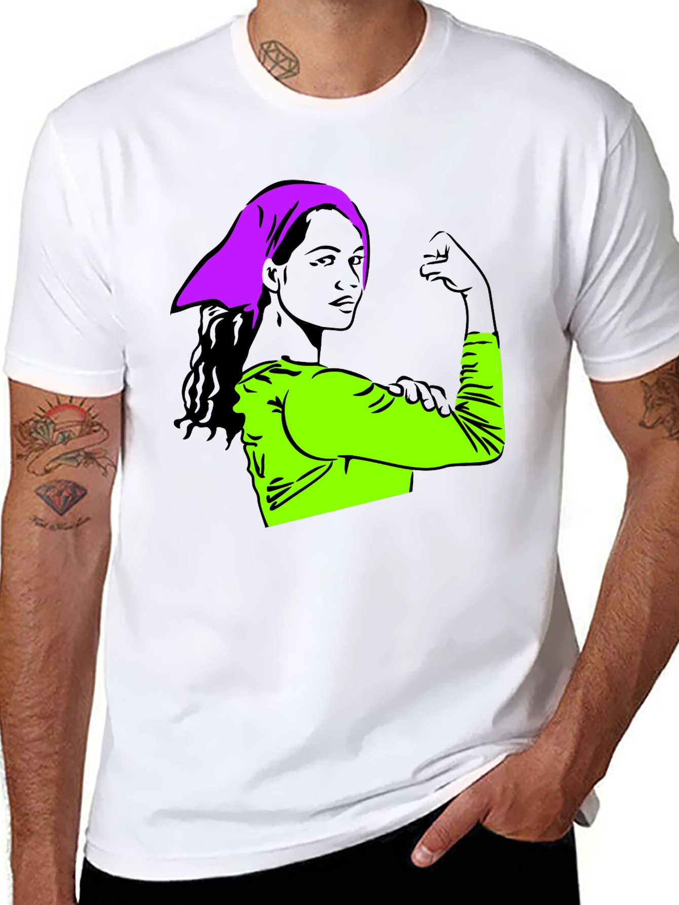 Feminist Empowerment Graphic Tee - Rosie the Riveter Style