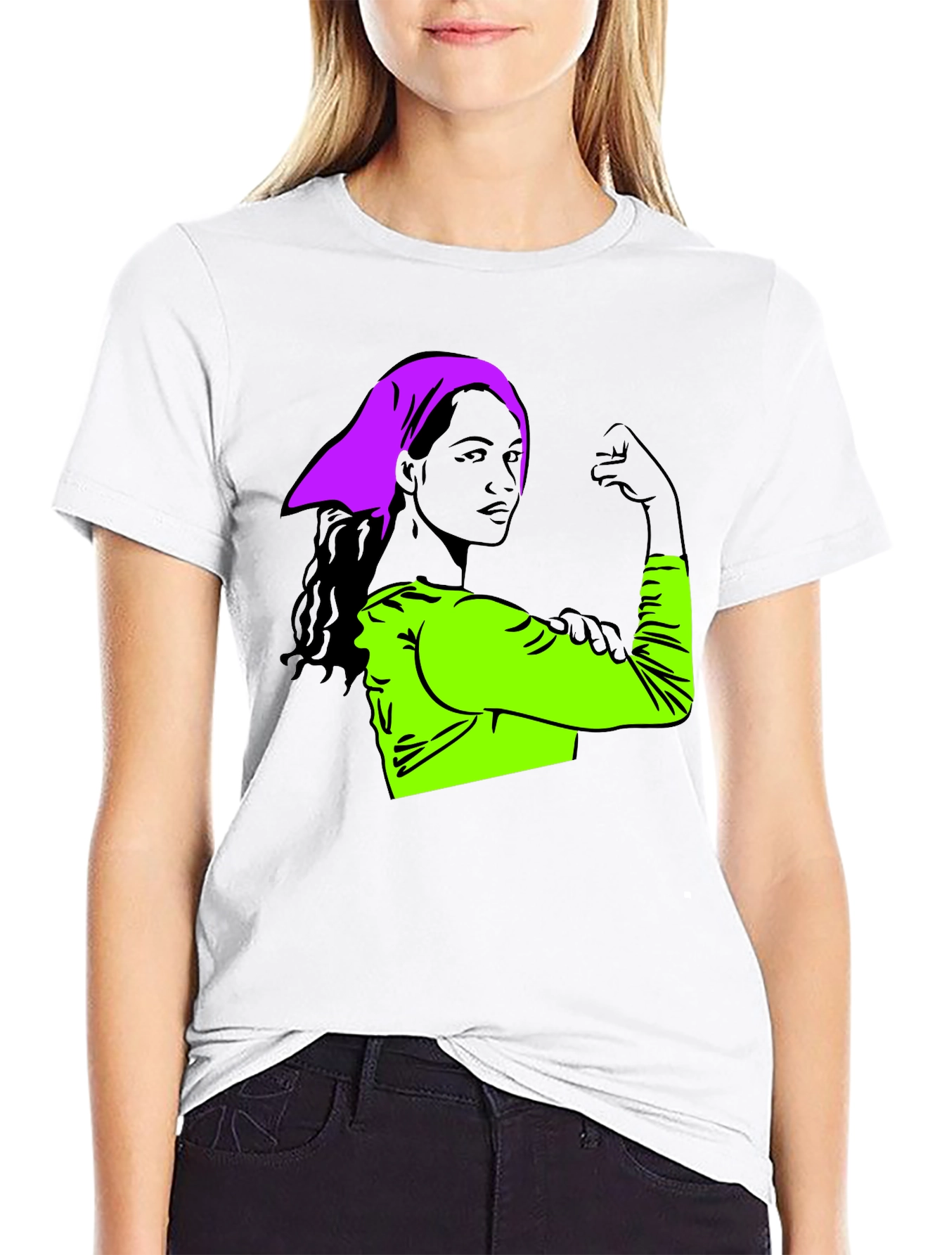 Feminist Empowerment Graphic Tee - Rosie the Riveter Style
