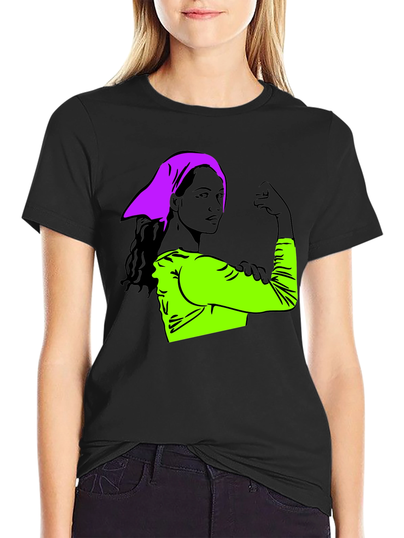 Feminist Empowerment Graphic Tee - Rosie the Riveter Style
