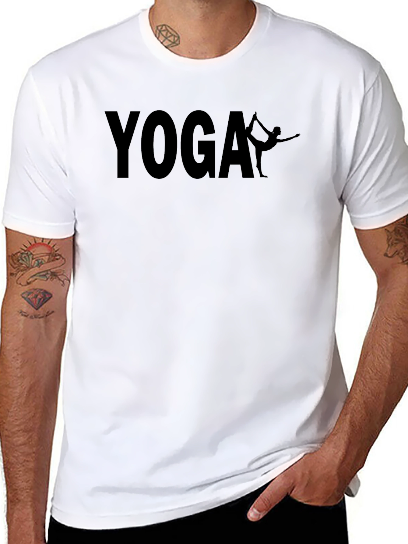 Yoga Graphic T-Shirt - Black Cotton Blend