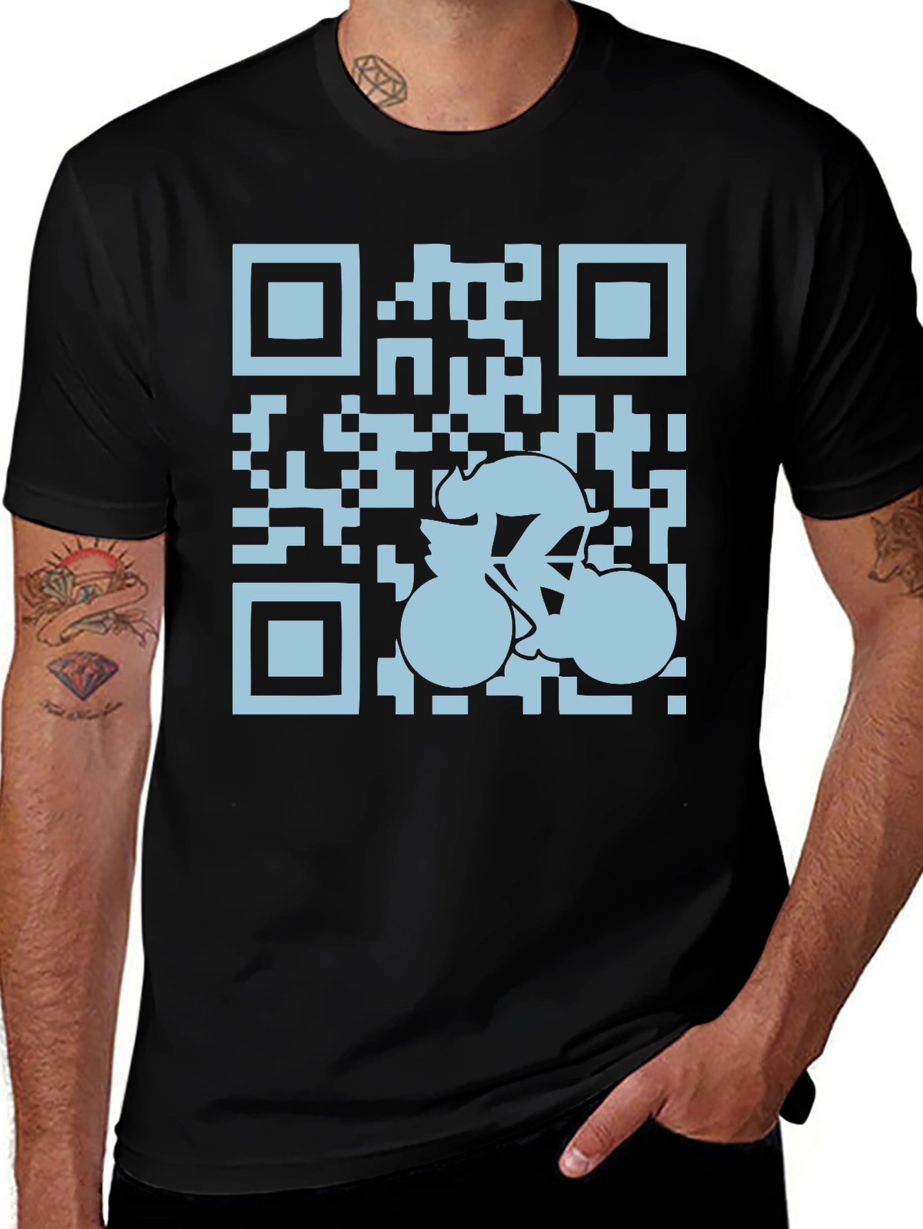 QR Code Cyclist Graphic Tee