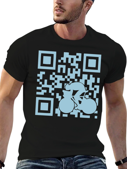 QR Code Cyclist Graphic Tee