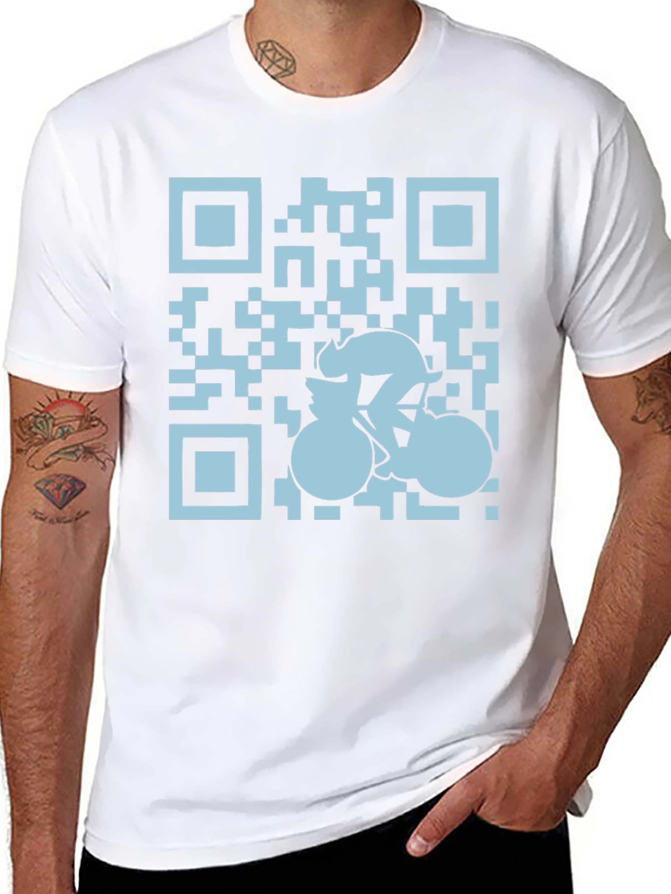 QR Code Cyclist Graphic Tee