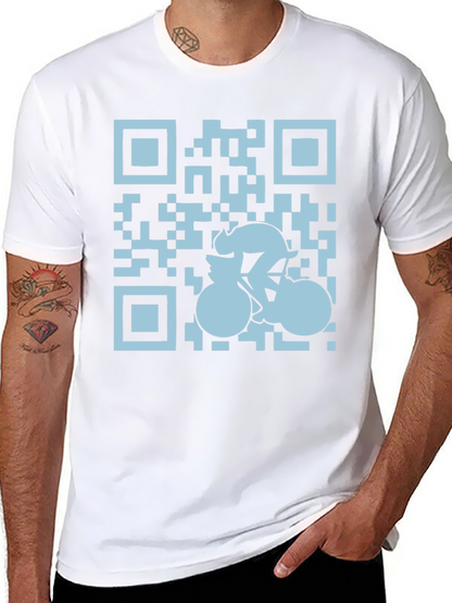 QR Code Cyclist Graphic Tee
