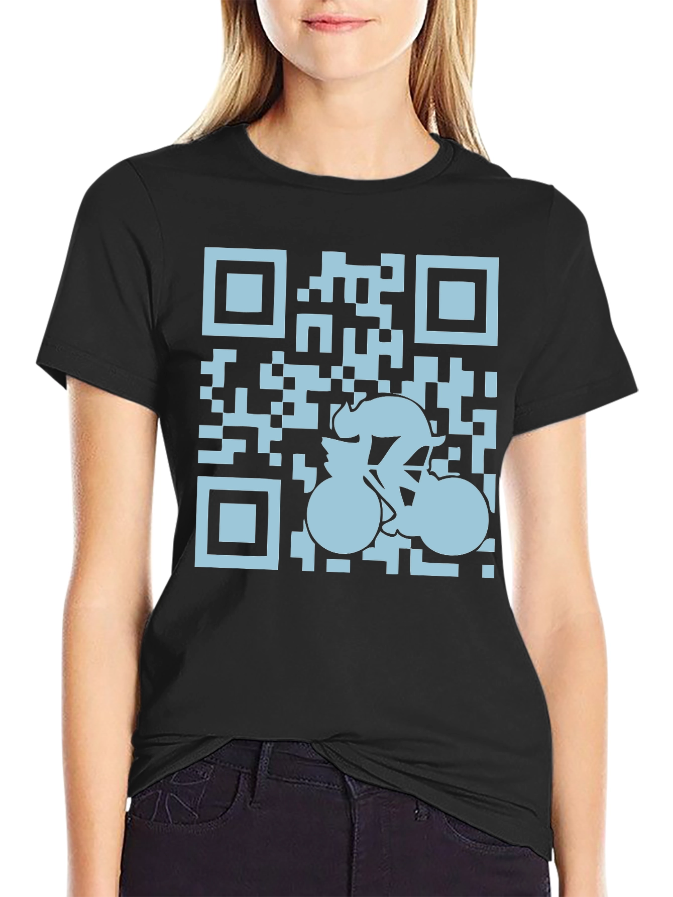 QR Code Cyclist Graphic Tee