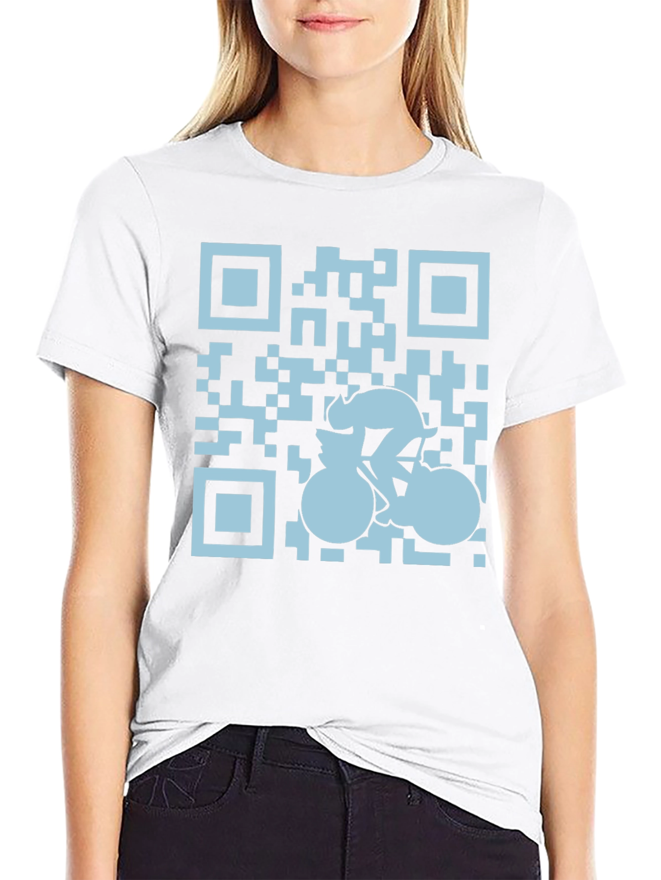 QR Code Cyclist Graphic Tee