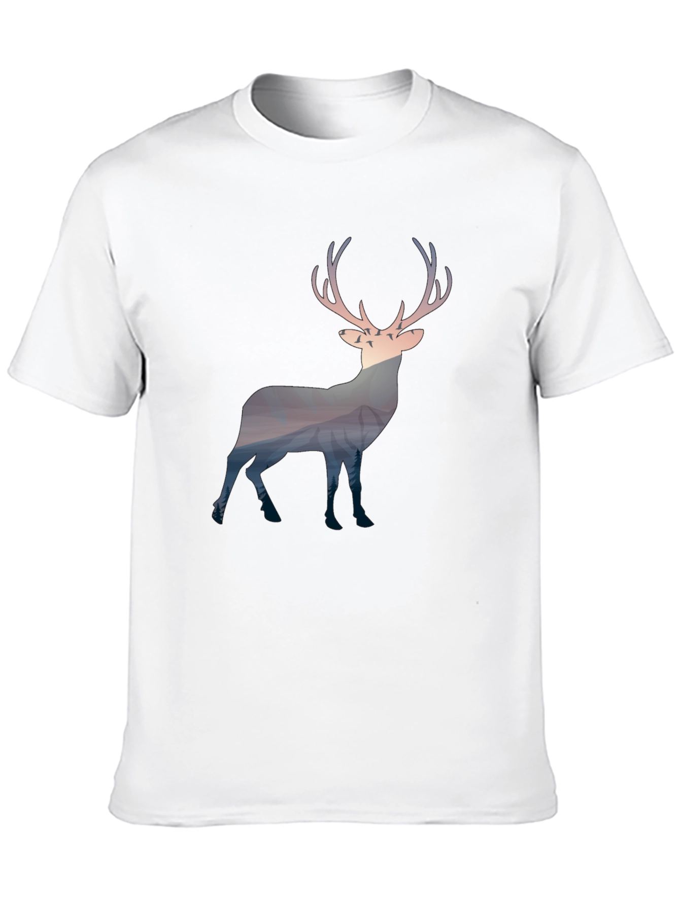 Nature Deer Graphic Tee - Mens Black T-Shirt