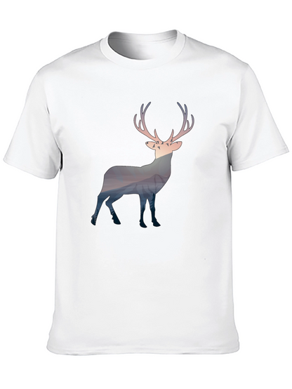 Nature Deer Graphic Tee - Mens Black T-Shirt