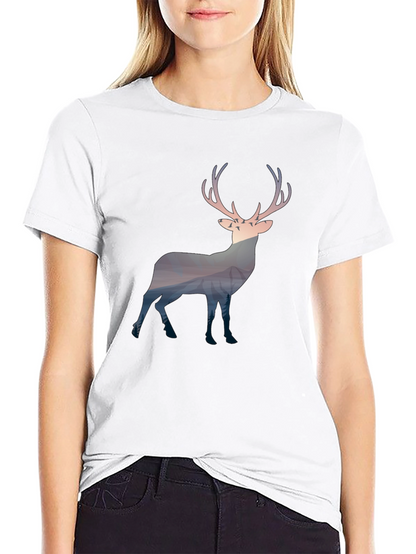 Nature Deer Graphic Tee - Mens Black T-Shirt