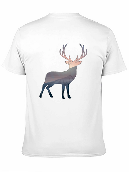 Nature Deer Graphic Tee - Mens Black T-Shirt