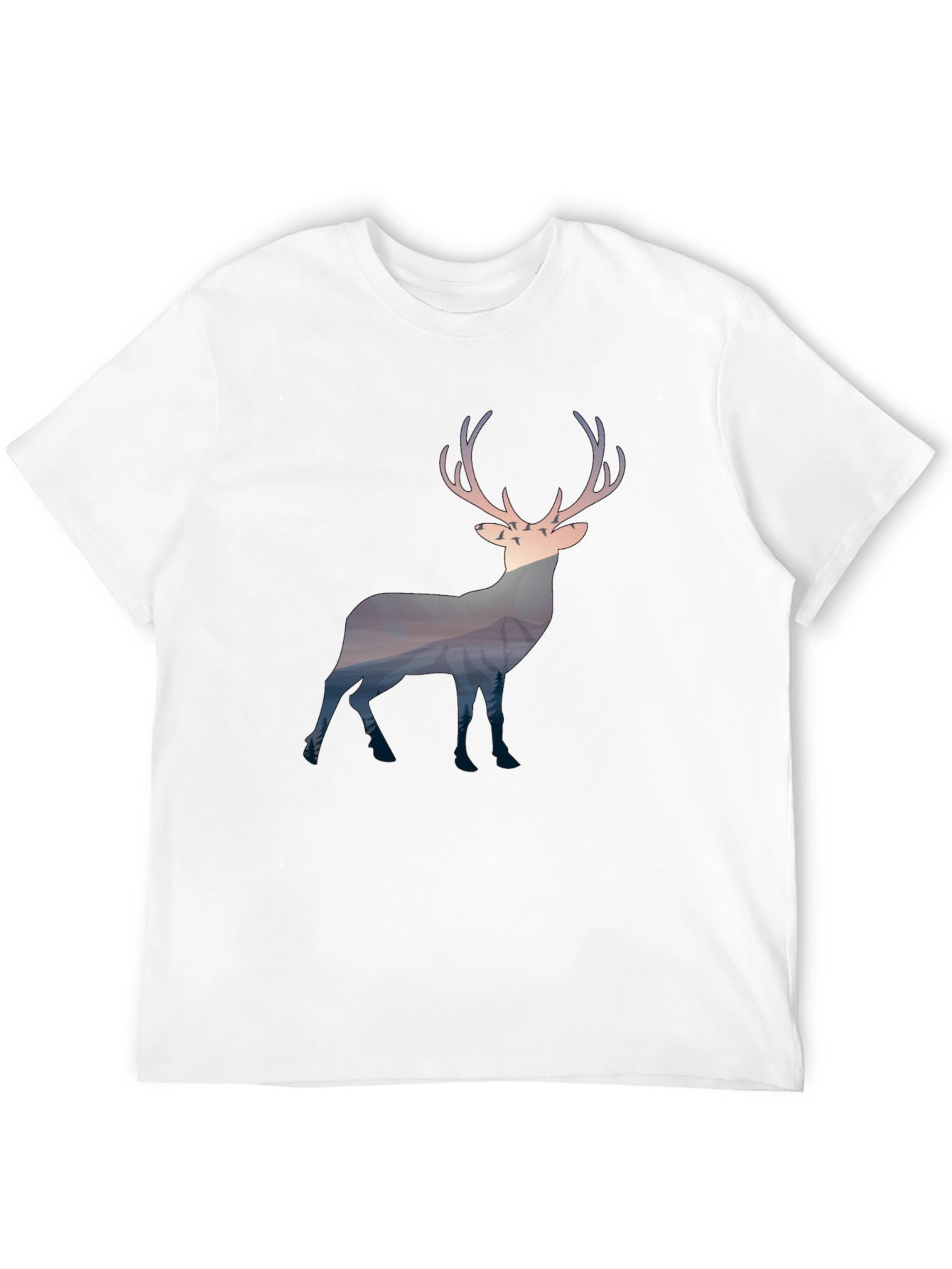 Nature Deer Graphic Tee - Mens Black T-Shirt