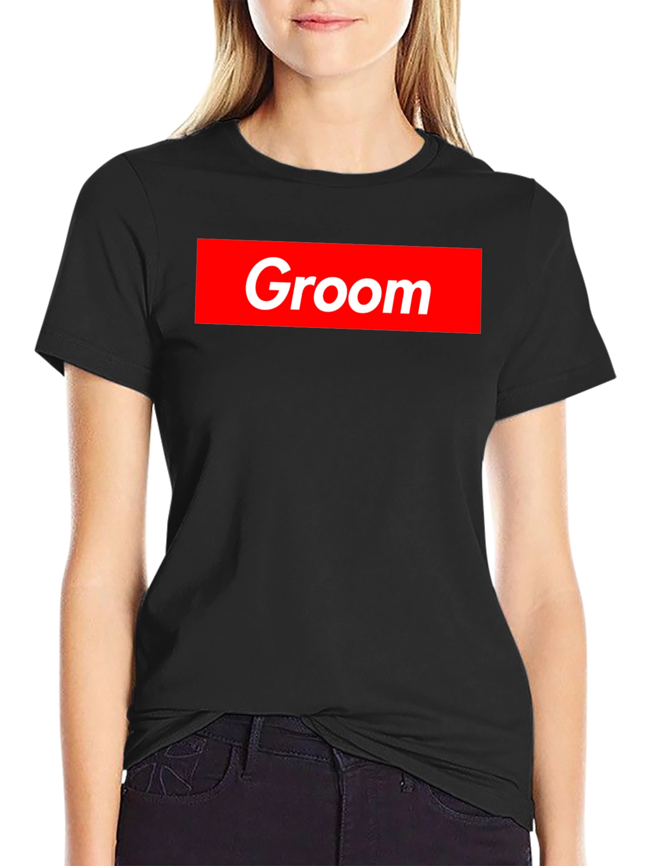 Groom Crew Tee - Bold Red Graphic