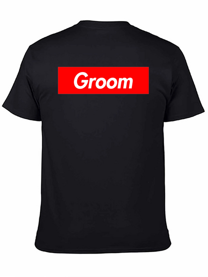 Groom Crew Tee - Bold Red Graphic