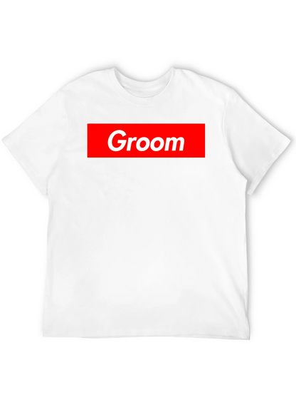 Groom Crew Tee - Bold Red Graphic