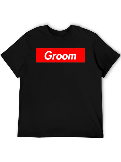 Groom Crew Tee - Bold Red Graphic
