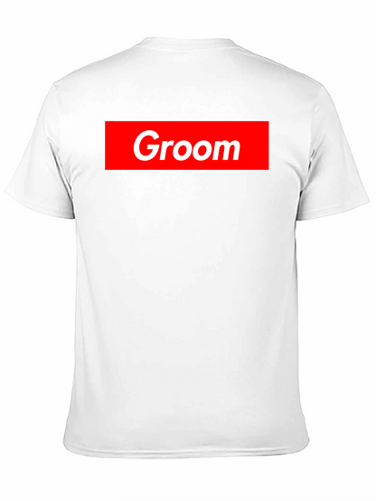Groom Crew Tee - Bold Red Graphic