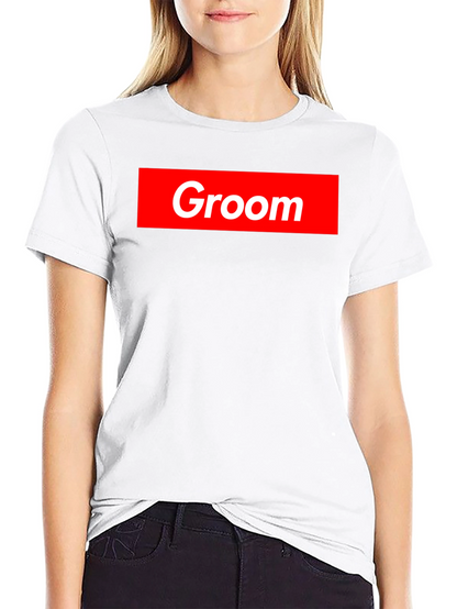 Groom Crew Tee - Bold Red Graphic