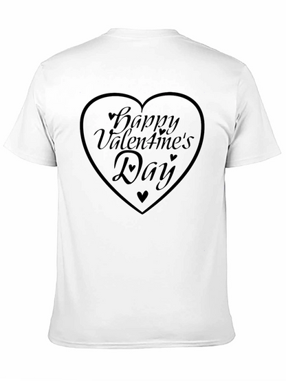 Happy Valentines Day Heart Graphic Tee - Black
