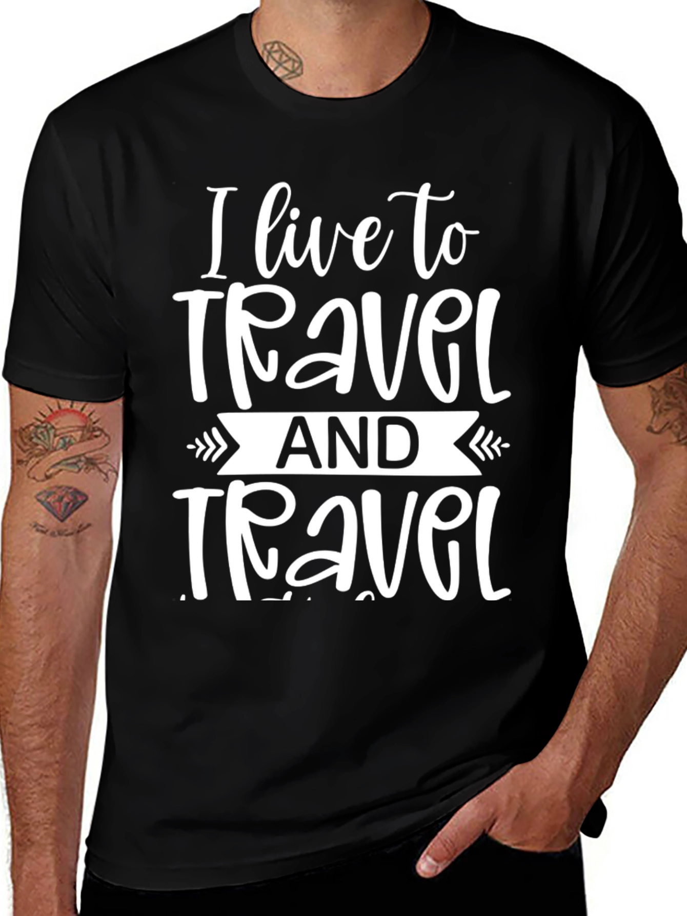 I Live to Travel Graphic T-Shirt