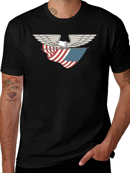 Eagle & American Flag Graphic T-Shirt
