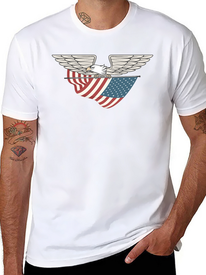 Eagle & American Flag Graphic T-Shirt