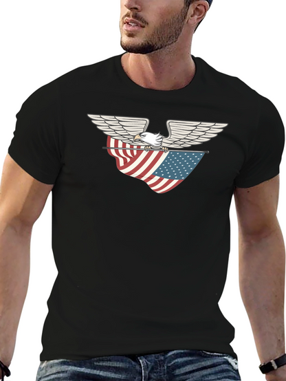 Eagle & American Flag Graphic T-Shirt