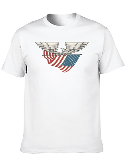 Eagle & American Flag Graphic T-Shirt