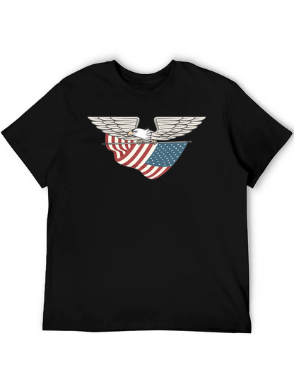 Eagle & American Flag Graphic T-Shirt
